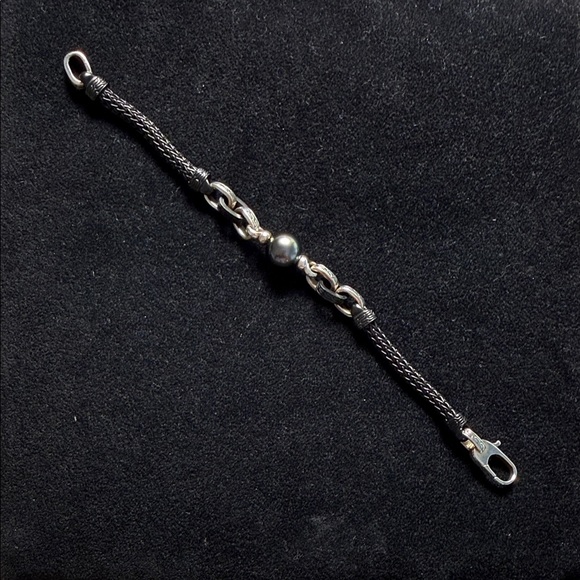 John Hardy Jewelry - John Hardy Black and Sterling Silver Accent Bracelet